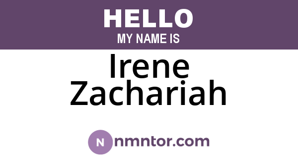 Irene Zachariah