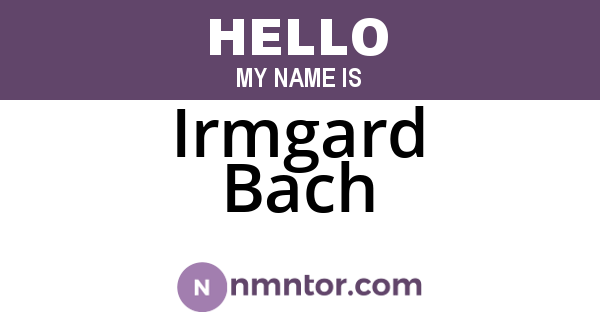 Irmgard Bach