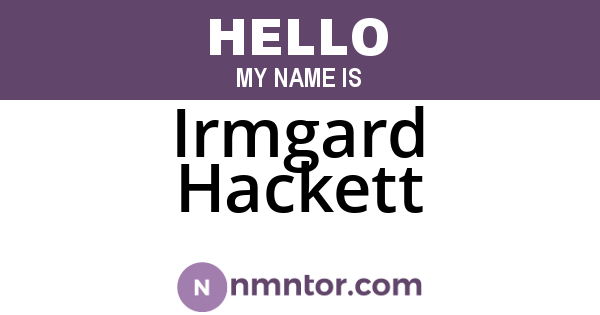 Irmgard Hackett
