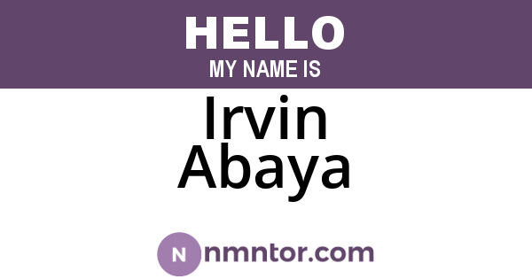Irvin Abaya
