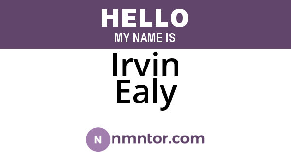 Irvin Ealy