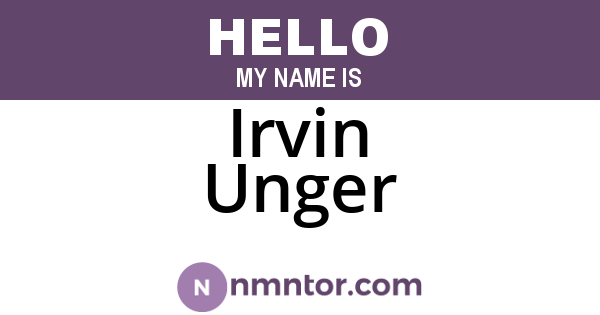 Irvin Unger