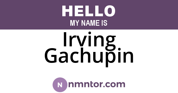 Irving Gachupin
