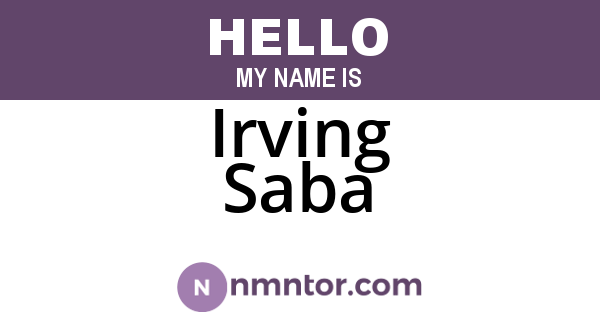 Irving Saba
