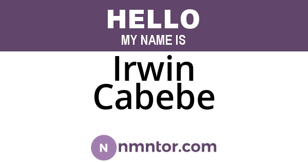 Irwin Cabebe