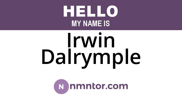 Irwin Dalrymple