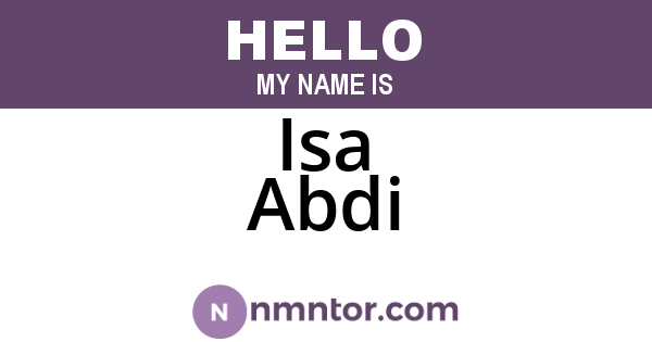 Isa Abdi