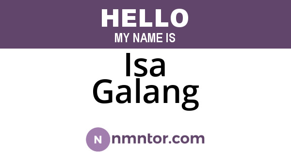 Isa Galang