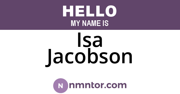Isa Jacobson