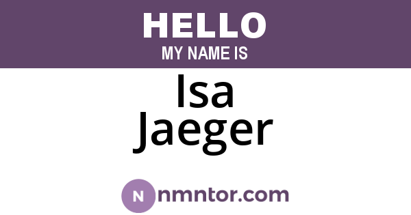 Isa Jaeger