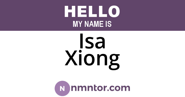 Isa Xiong