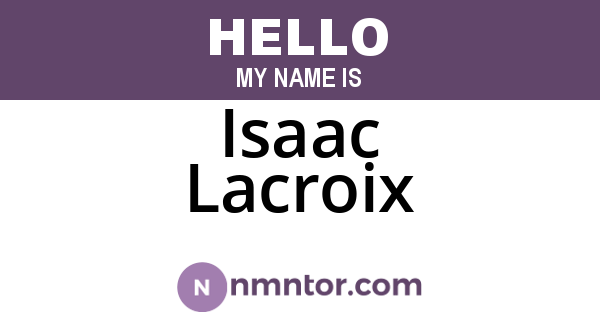 Isaac Lacroix