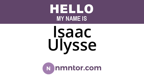Isaac Ulysse