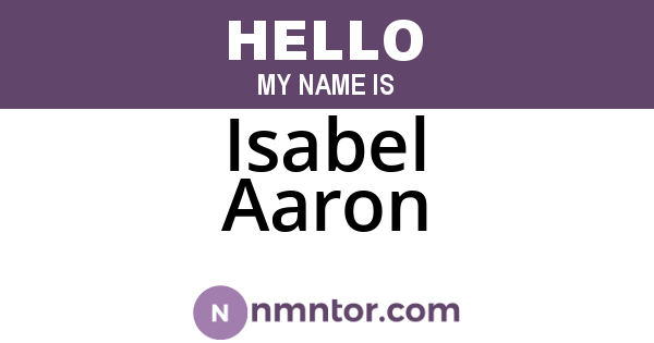 Isabel Aaron