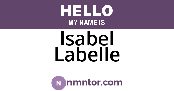 Isabel Labelle