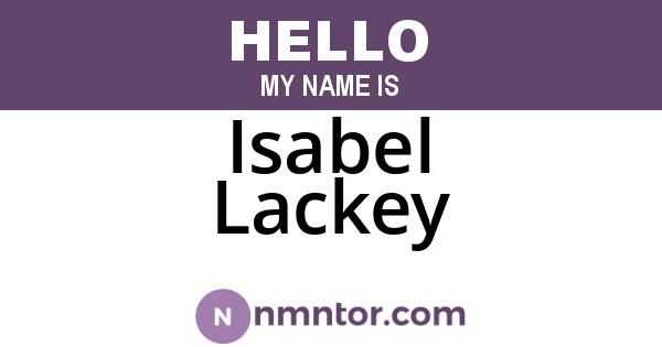 Isabel Lackey