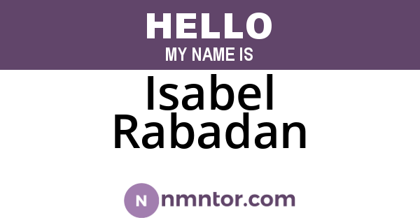 Isabel Rabadan