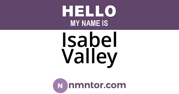 Isabel Valley