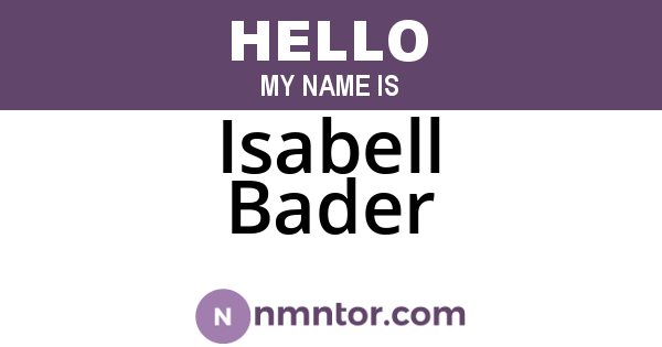 Isabell Bader