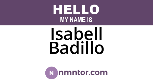 Isabell Badillo