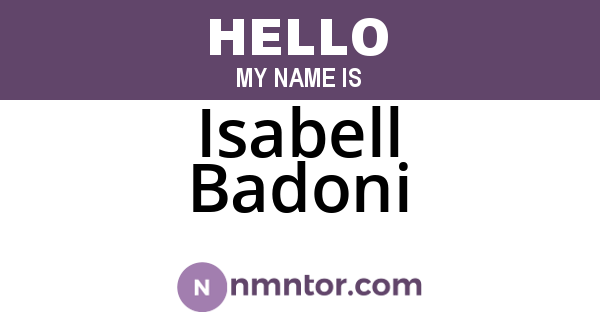 Isabell Badoni
