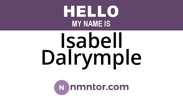Isabell Dalrymple