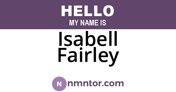 Isabell Fairley