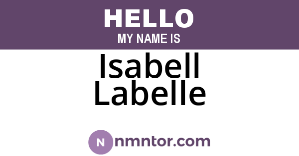 Isabell Labelle