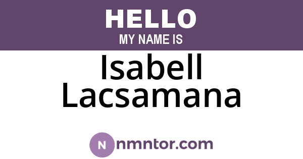 Isabell Lacsamana