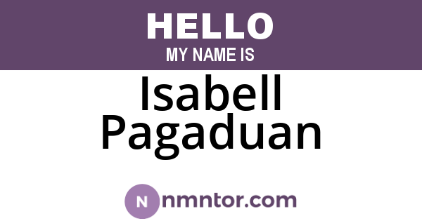 Isabell Pagaduan