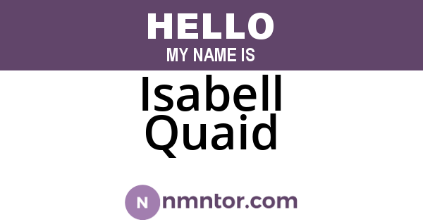 Isabell Quaid