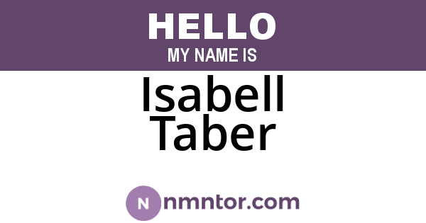 Isabell Taber