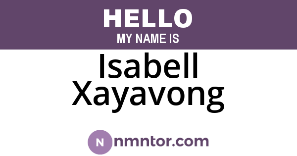Isabell Xayavong