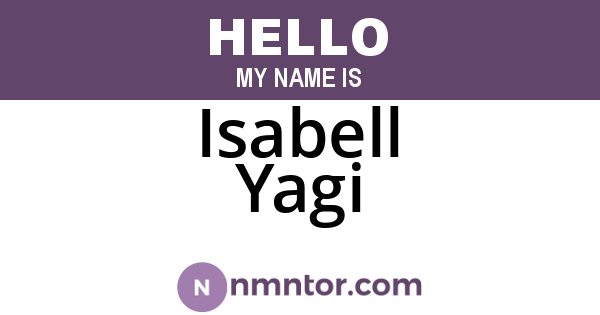 Isabell Yagi