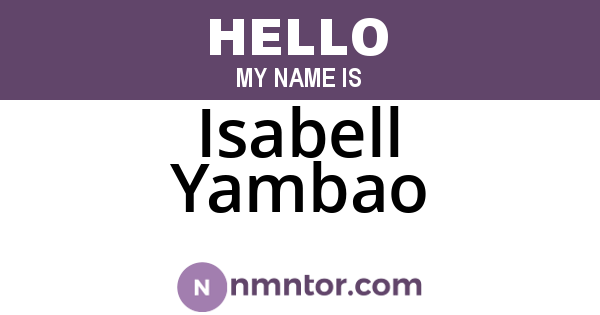Isabell Yambao