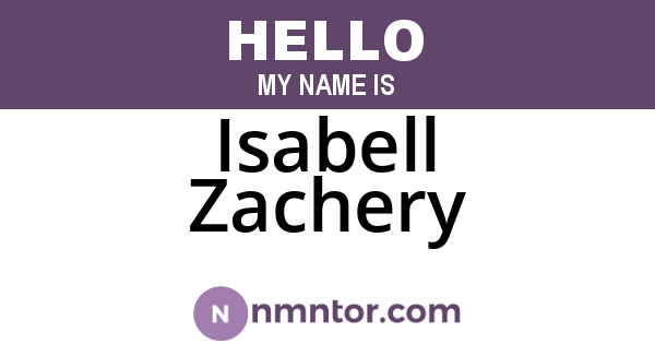 Isabell Zachery