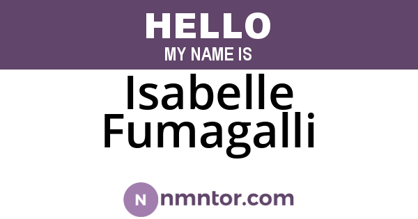 Isabelle Fumagalli
