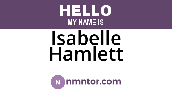 Isabelle Hamlett