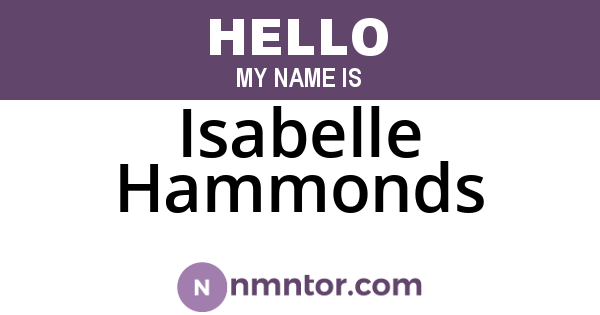 Isabelle Hammonds