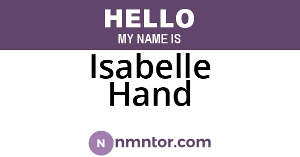 Isabelle Hand