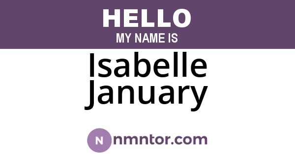 Isabelle January
