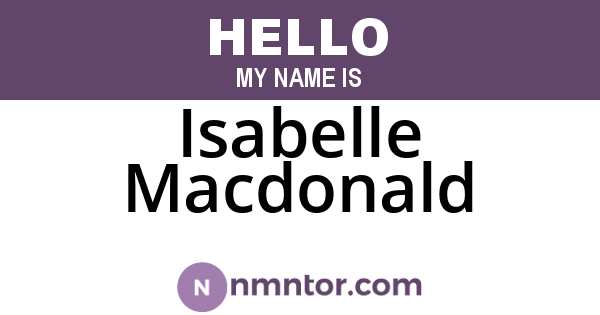 Isabelle Macdonald