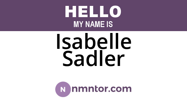 Isabelle Sadler