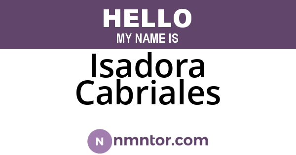 Isadora Cabriales
