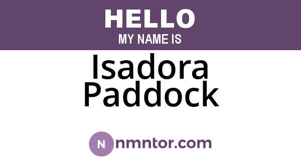 Isadora Paddock