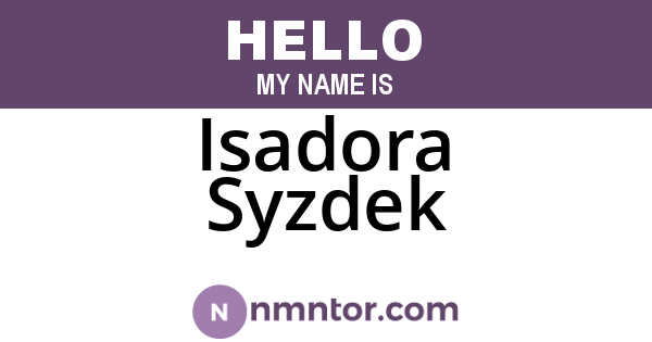 Isadora Syzdek