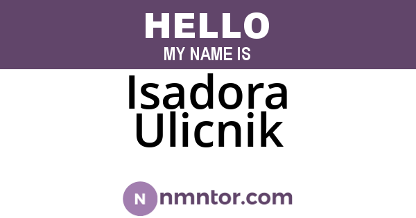 Isadora Ulicnik
