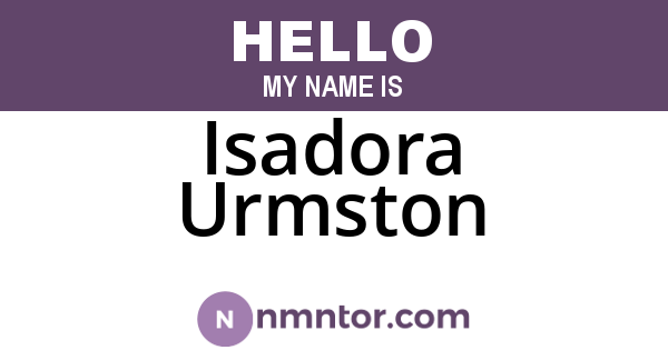 Isadora Urmston