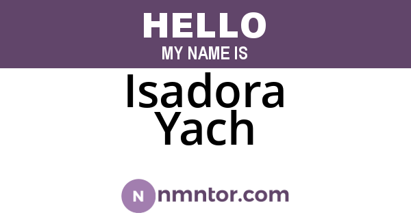 Isadora Yach