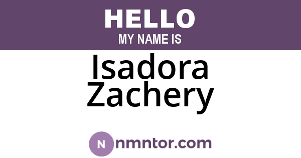 Isadora Zachery